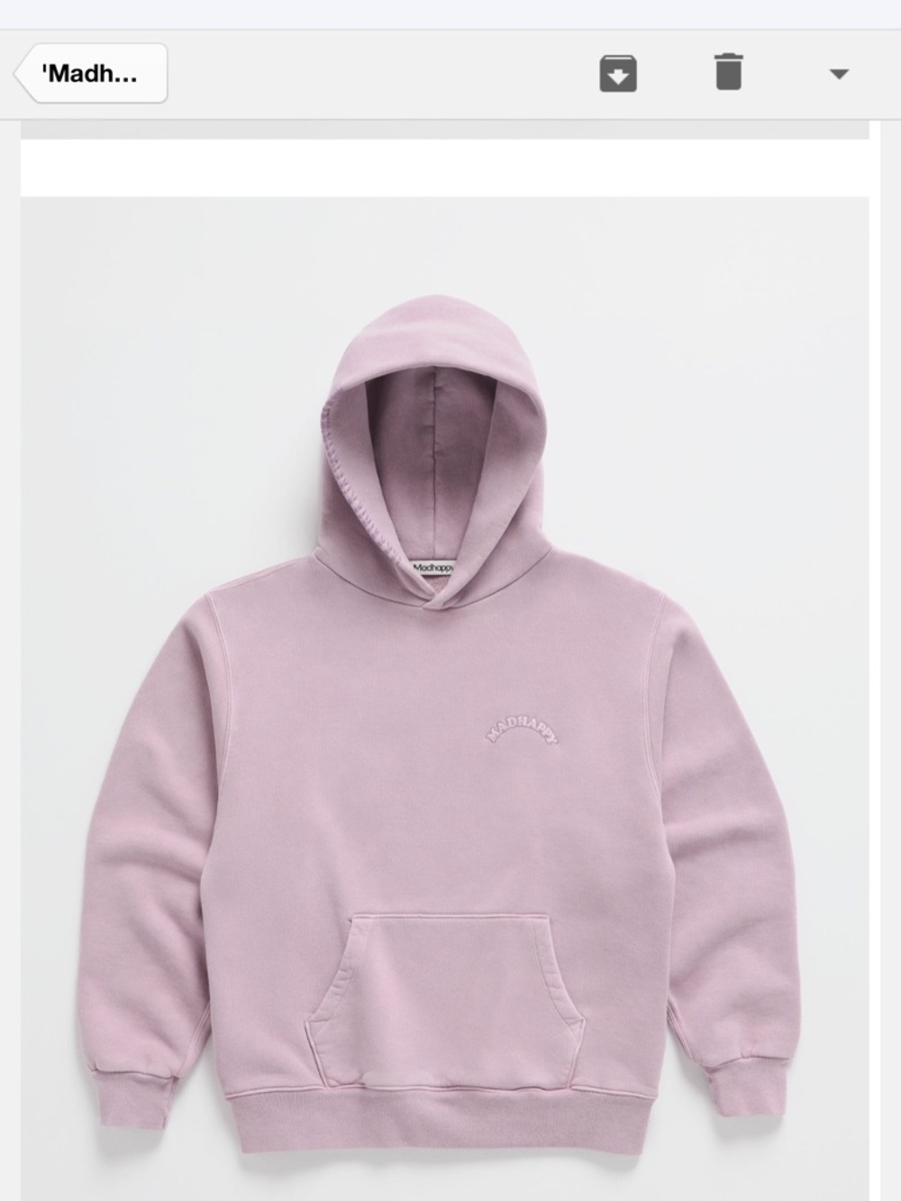 MADHAPPY COOPER PIGMENT DYE FLEECE HOODIE